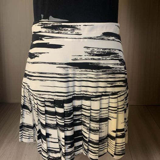 Abstract Pleaded Skirt