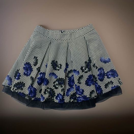 Cobalt Blue Floral Skirt