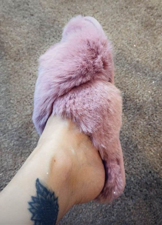 Pink Fuzzy Slippers