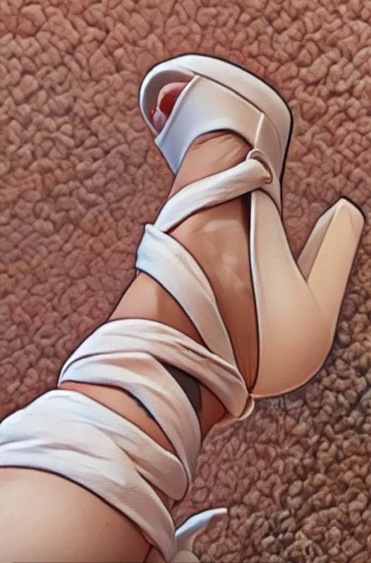 Beige Platform Strappy Heels