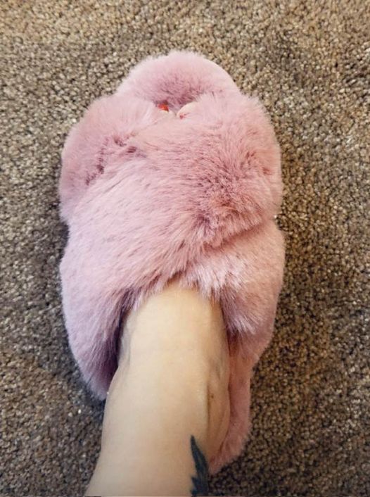 Pink Fuzzy Slippers