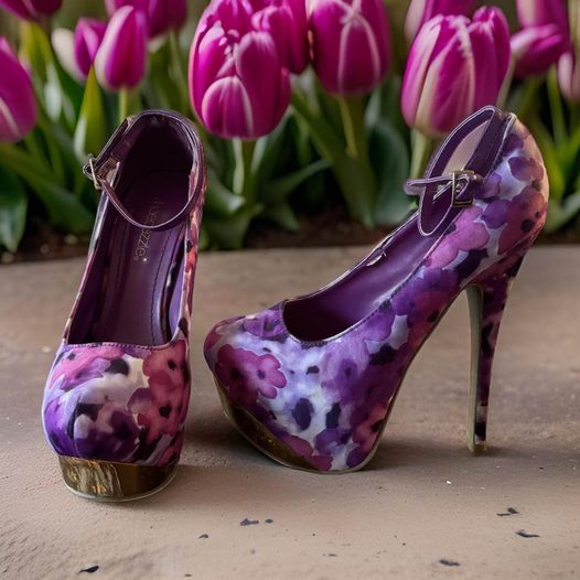 Floral Heels size 5.5