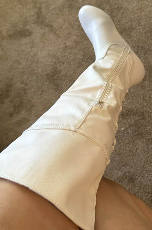 White Knee High Boots size 5.5