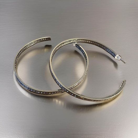 Dark Silver Hoops