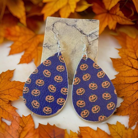 Pumpkin Leather Earrings