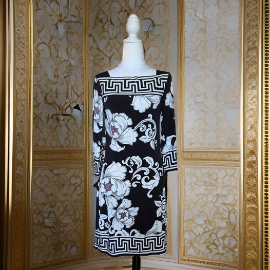 Floral Black Dress Size S