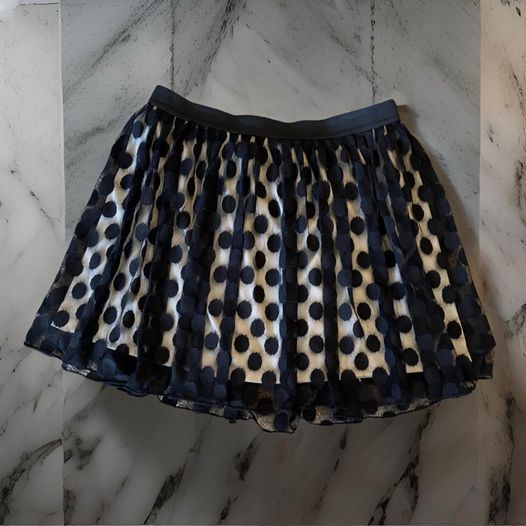 Black Polka Dot Mini Skirt Size M