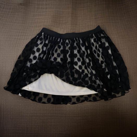 Black Polka Dot Mini Skirt Size M