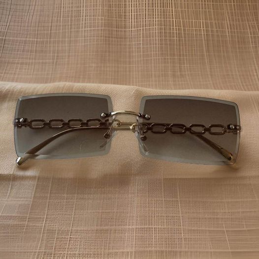 Brown Tinted Rectangle Sunglasses