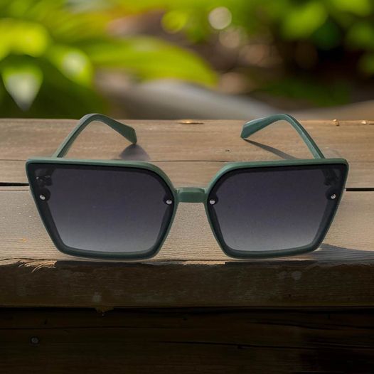 Green Square Lens Sunglasses