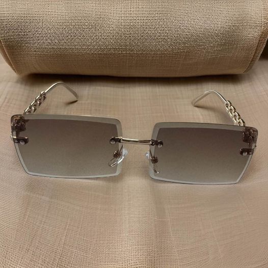 Brown Tinted Rectangle Sunglasses