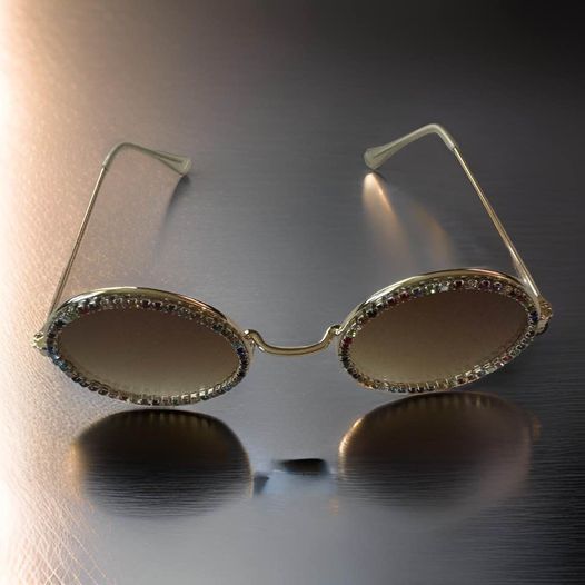 Round Rhinestone Kids Sunglasses