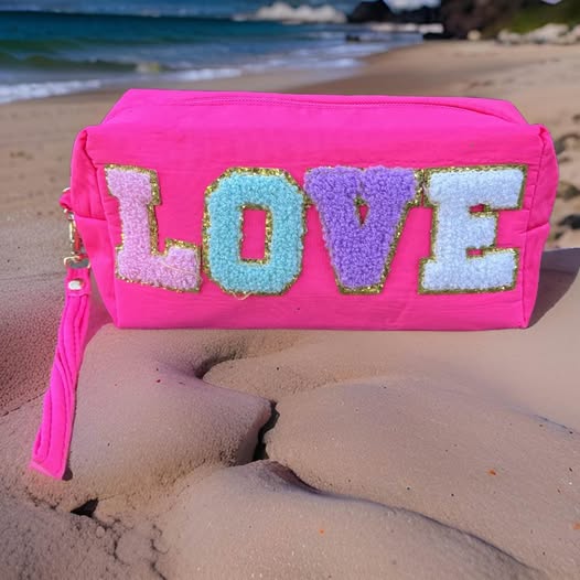 Hot Pink Love Makeup Bag