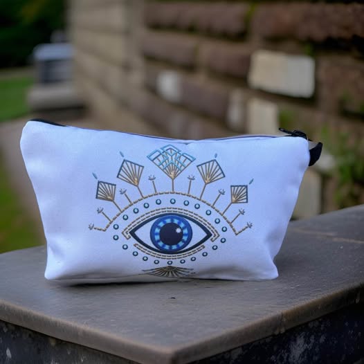 Blue Evil Eye Makeup Bag