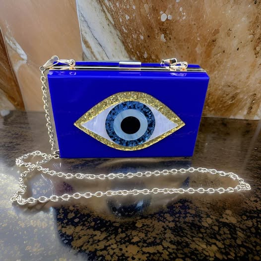 Cobalt Blue Evil Eye Clutch