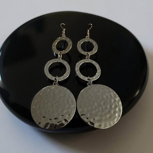 GUNMETAL DISK EARRINGS