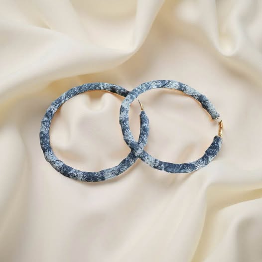 LARGE DENIM HOOPS