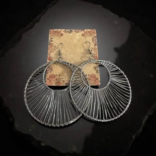 WIRED DARK SILVER EARRINGS