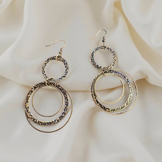 TRIPLE HOOPED DANGLE EARRINGS