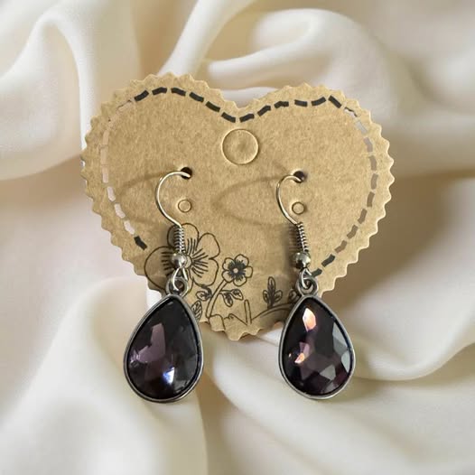 PURPLE TEAR DROP EARRINGS