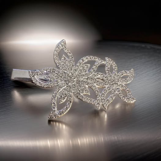 BLING FLORAL HAIR BARRETTE