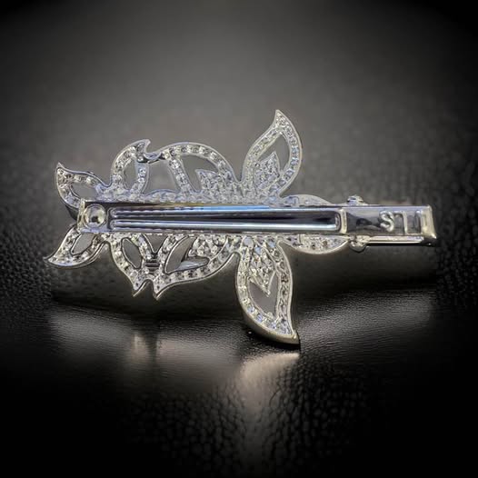 BLING FLORAL HAIR BARRETTE