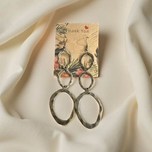 BRASS HAMMERED METAL DANGLERS