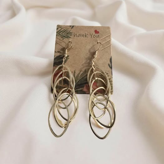 GOLD MULTIPLE OVAL DANGLERS