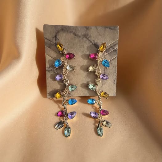 COLORFUL RHINESTONE EARRINGS