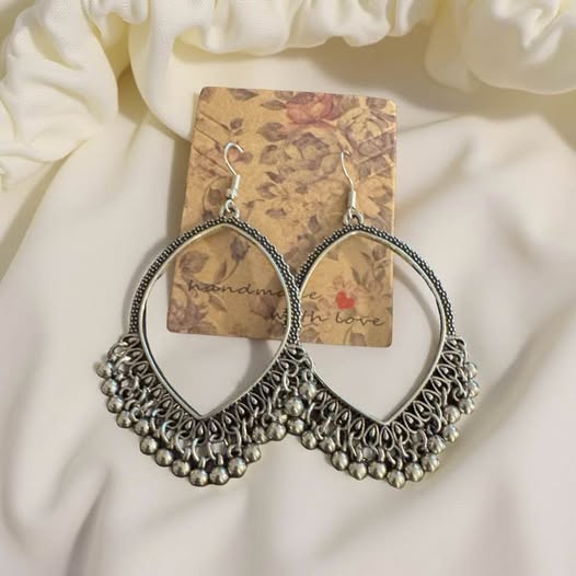 SILVER DINGLE BALL EARRINGS