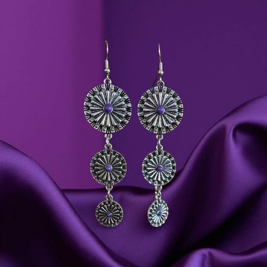 PURPLE/SILVER DANGLERS