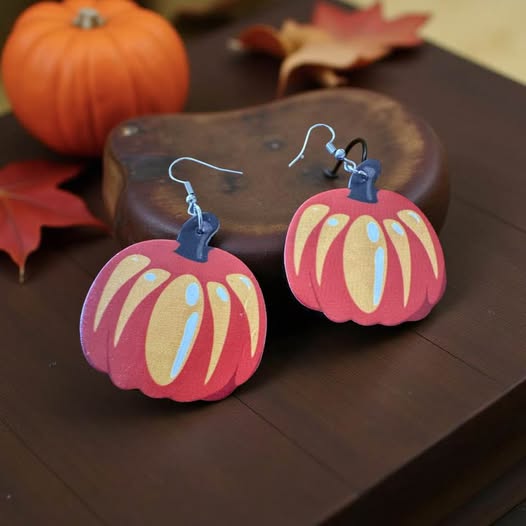 PUMPKIN LEATER EARRINGS