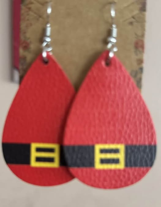 HO HO HO LEATHER EARRINGS