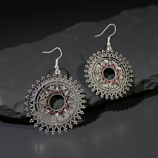 RUBY RED STONE EARRINGS