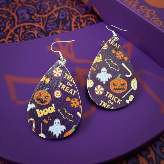 HALLOWEEN LEATHER EARRINGS