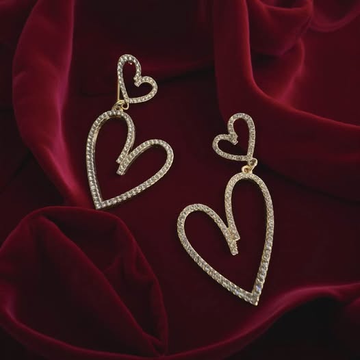 DOUBLE HEART BLING EARRINGS
