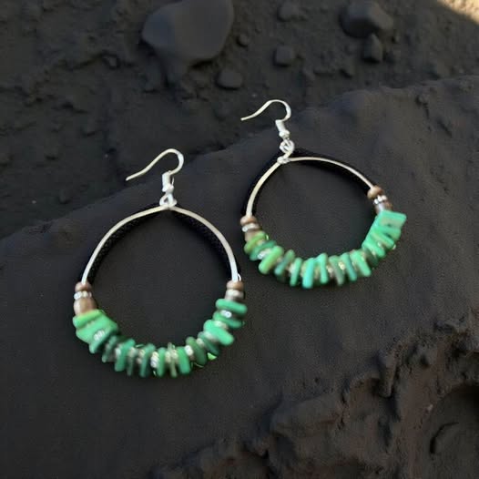 GREEN/BROWN EARRINGS
