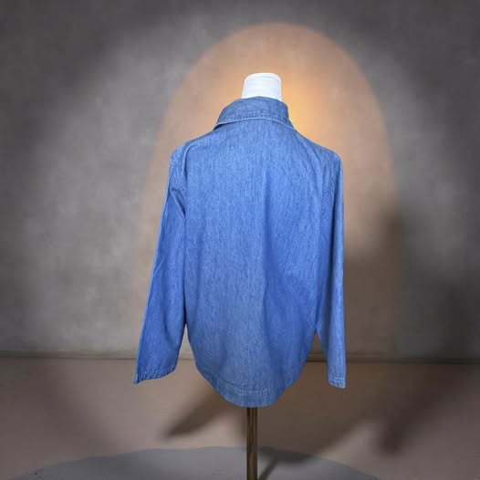 DENIM FLORAL EMBROIDERED JACKET SIZE L