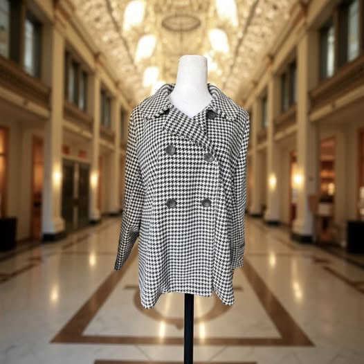 DOUBLE BREASTED CHECKERED JACKET SIZE L
