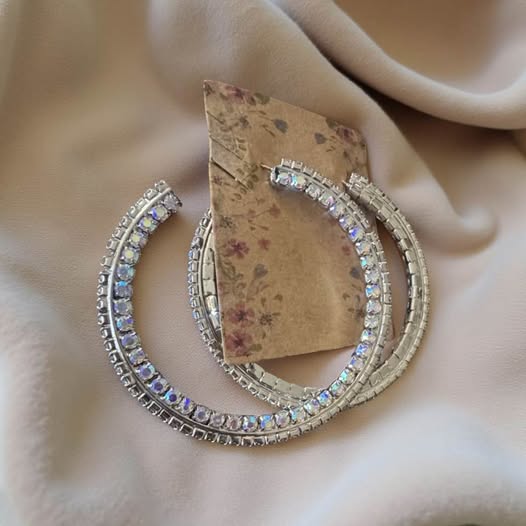 IRIDESCENCE RHINESTONE HOOPS