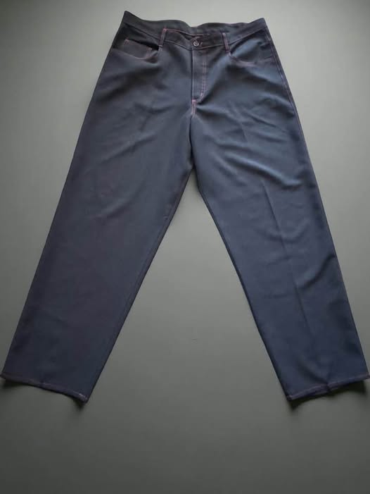 90s Vintage Johnny Suede Flame Embroidered Lightweight Dress Pants