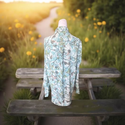 MULTI PATTERN BUTTON DOWN BLOUSE SIZE XL