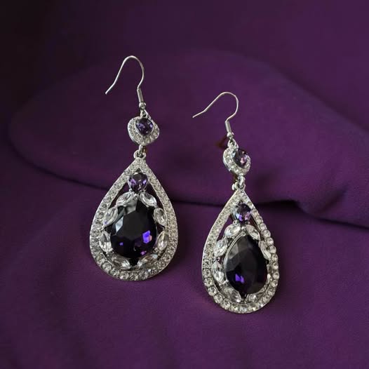 DEEP PURPLE TEAR DROP EARRINGS