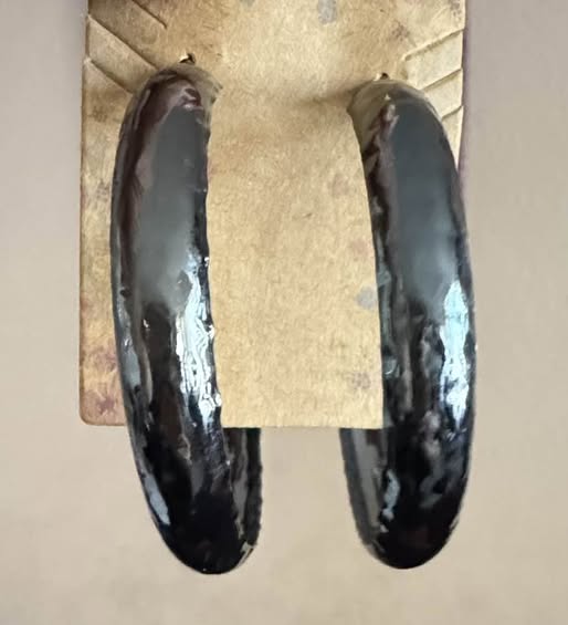 DARK SILVER GYPSY HOOPS