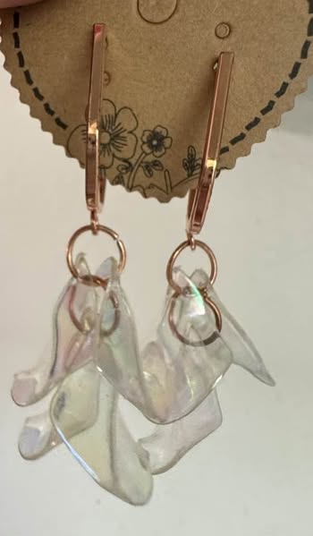 IRIDISCENT FLOWER PEDAL EARRINGS