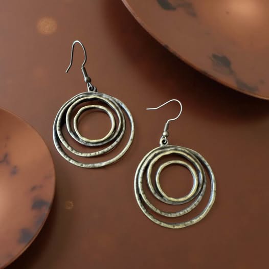 BRASS MULTIPLE CIRCLE EARRINGS