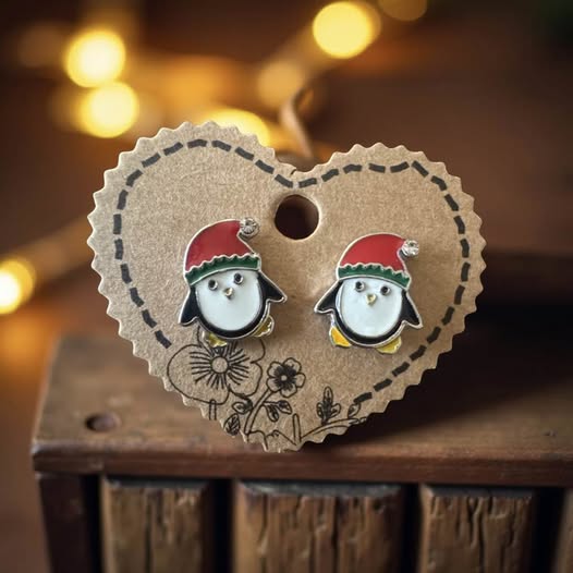 PINGUIN XMAS KIDS STUD EARRINGS