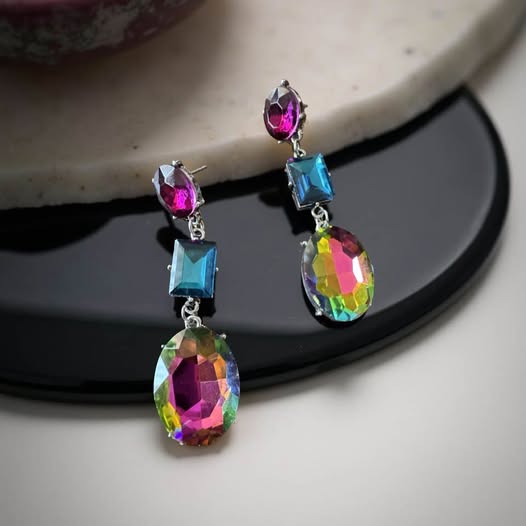 MULIT COLOR OIL SPILL EARRINGS