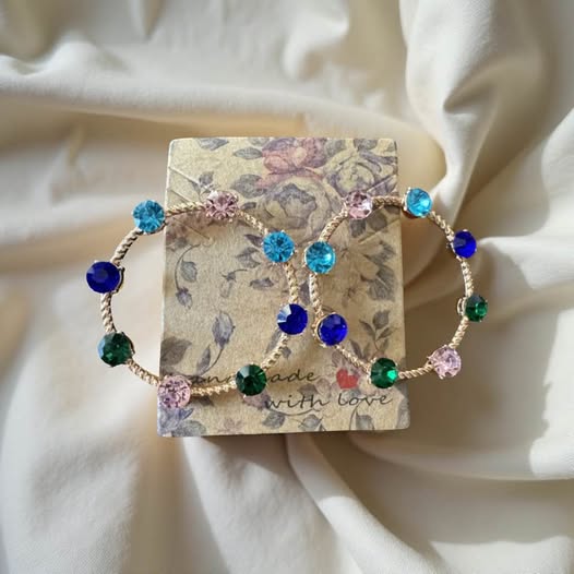 ROUND RHINESTONE EARRINGS