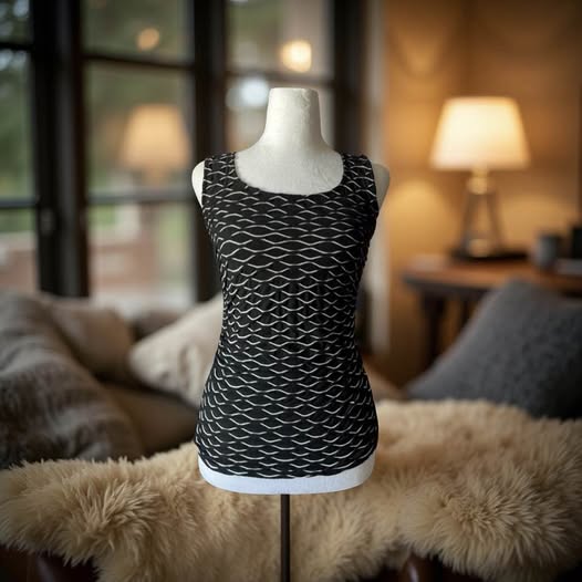 BLACK/WHITE STRETCHY TOP SIZE XS